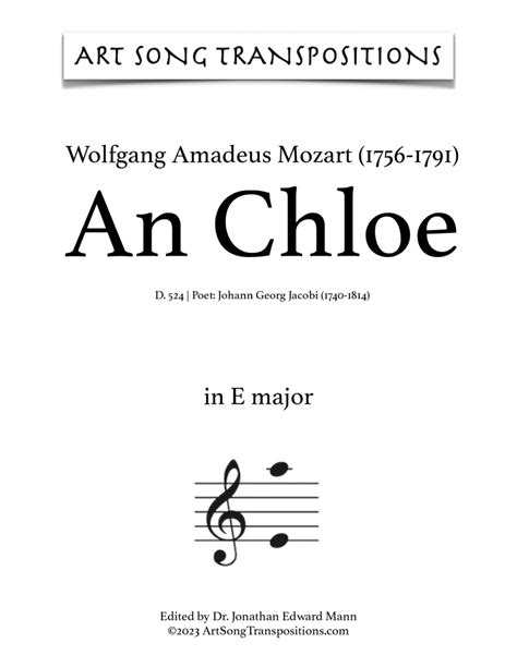 An Chloe, K.524 (Mozart, Wolfgang Amadeus) 